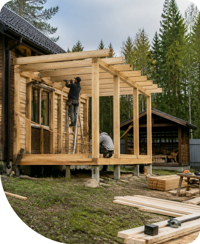 Строительство пристроек и построек на участке в Лабинске