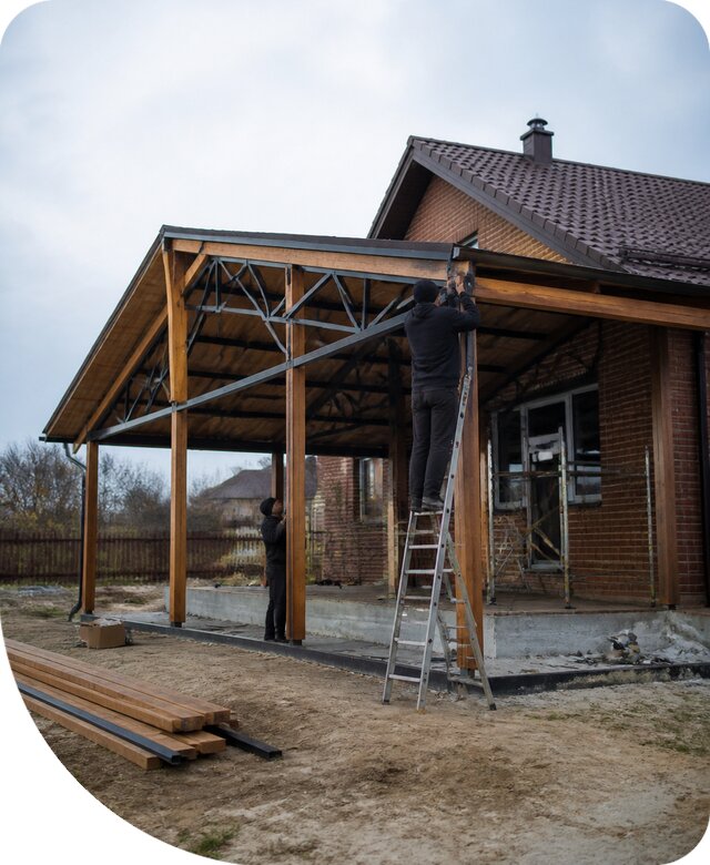 Пристройка навеса к дому и участку в Лабинске под ключ